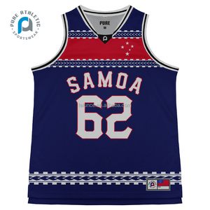 PURE 2024 Samoa Formation TOA Débardeur Sublimation Impression Respirant Jersey Basketball Singlet Chemises Porter - Product Image 5