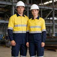 Chemise de travail haute visibilité personnalisée 100 % coton pour la construction, l'exploitation minière, la circulation routière et le charbon, uniforme de sécurité réfléchissant pour ouvrier