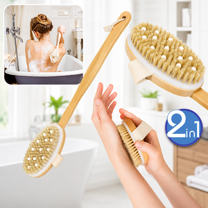 Hardware Tools Eco Friendly Natural Wooden <b>Brush</b> With Exfoliating <b>Brush</b> for Dry Brushing Dual Use - Product Image 1