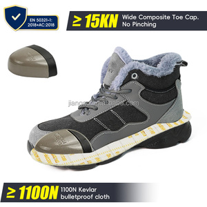 Bruchsichere Durchstichfeste Stahlkappe Wandersicherheitsschuhe Wildleder-Obermaterial Gummisohle für Zwischensohle Warme Winter-Arbeitsstiefel Industriell - Product Image 2