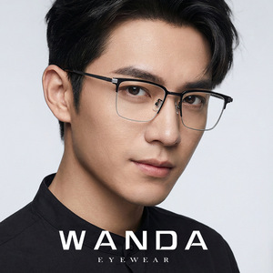 แวนด้า ฮาล์ฟริมกรอบแว่นตา LF9019 บลูไลท์บล็อคกิ้งอัลตร้าไลท์ไทเทเนียมแว่นสายตาผู้ชาย - Product Image 1