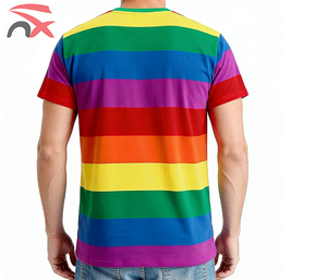 Camiseta de Manga Corta con Diseño de Logotipo Personalizado en Poliéster, Impresión Completa, Colores del Arcoíris del Orgullo <span class=keywords><strong>Gay</strong></span> - Product Image 2