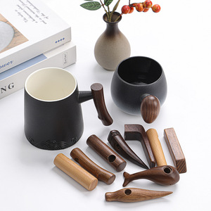 Poignées de théière en bois de noyer noir pour tasses en céramique et verre, pièces de vaisselle écologiques - Product Image 4
