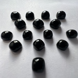 Pierre précieuse en onyx noir naturel, cabochon coussin, qualité AAA, poli à la main, pierres en vrac de 4 mm à 20 mm pour la fabrication de bijoux de luxe - Product Image 2