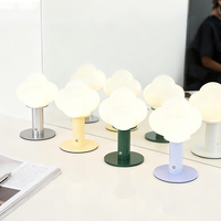 Lampe de table en verre 2026, la plus récente, brevetée, esthétique moderne, abat-jour en verre LED, lampe de table champignon, commande tactile, batterie