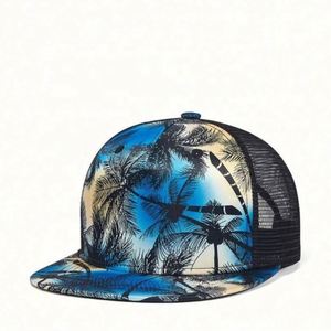Customize Digital Printing Promotional Fashion <b>Sun</b> Protection Print Unisex <b>Men</b> Snapback <b>Hat</b> With Mesh - Product Image 1