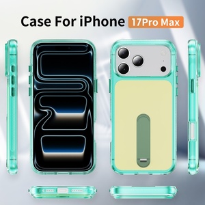 เคสโทรศัพท์มือถือแม่เหล็กแบบด้านรุ่นใหม่สำหรับ iPhone 17 15 Pro Max 16 Plus 17 Air พร้อมระบบปิดฝาหลังแบบซ่อน 360 องศา °   ฝาครอบป้องกันด้านหลังแบบ Strip Stand - Product Image 6