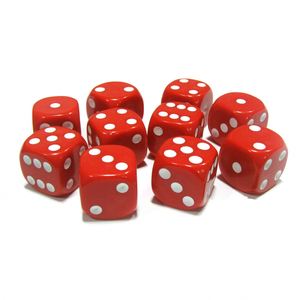 Dés personnalisés standard de 16 mm rouges arrondis D6 pour jeux de table, jeux de rôle et jeux de société - Product Image 1