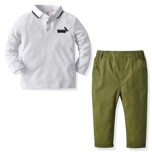 Vêtements pour enfants à la mode, vêtements pour nouveau-nés, ensemble décontracté en coton pour garçons, ensemble polo et pantalon en gros - Product Image 1