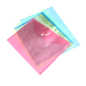 도매업 A4 플라스틱 방수 Oem 로고 PP 포켓 봉투 문서 파일 가방 폴더 버튼 - Product Image 2