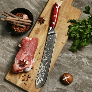 Couteau de boucher et de casse à nez de taureau martelé vg10 couteau à désosser damas couperet couteaux de boucher professionnels - Product Image 6
