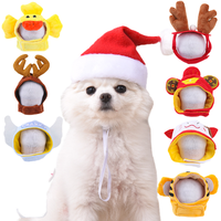 Ensemble de vêtements de Noël classiques et écologiques pour chats et chiens, ajustables, pour accessoires photo, avec collier à nœud papillon rouge et mini-casquette de Père Noël