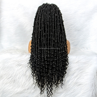 Perruques tressées papillon style bouclé demi-dentelle avant perruques tressées 34 pouces 510 grammes dreadlocks perruques