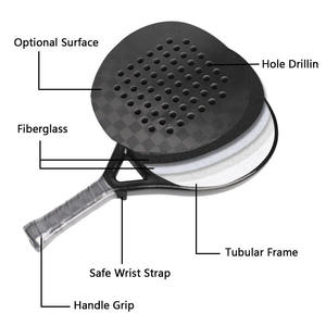 Nueva Raqueta de Pádel Profesional Personalizada con Forma de Diamante/Lágrima/Redonda, <span class=keywords><strong>Fibra</strong></span> de Carbono 3k/12k/18k/Kevlar, Pelotas Portátiles - Product Image 4