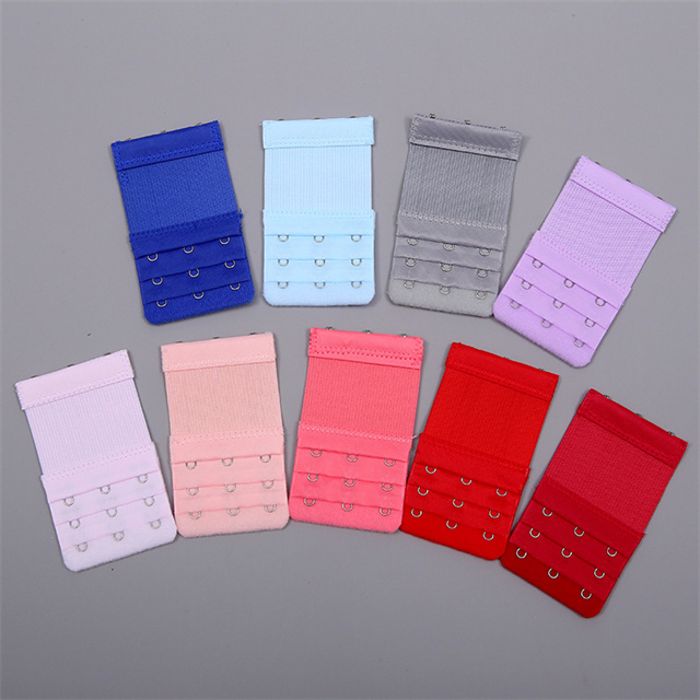 Wholesale Polyester Long Bra Hooks And Eyes Tape With Nylon Coated Eyes Two Rows Back Extension Buckle For Bra