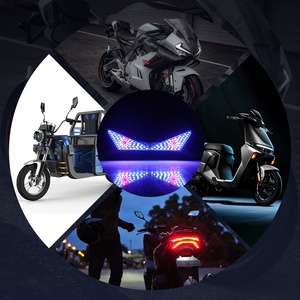 LKT, luces decorativas universales para coche, Ojo <span class=keywords><strong>del</strong></span> <span class=keywords><strong>diablo</strong></span> transfronterizo, tornillo para matrícula de motocicleta modificado, semicírculo, triángulo intermitente - Product Image 2