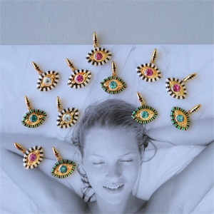 Fashion Zircon <b>Necklace</b> rainbow Enamel Evil Eyes Dangle Charm <b>Necklace</b> Jewelry - Product Image 5