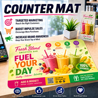 Tapis de comptoir personnalisé imprimé résistant aux taches, tapis antidérapant pour comptoir de caisse de magasin de détail