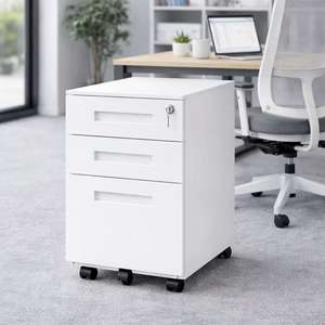 Armoire de classement mobile en acier sous le bureau, 3 tiroirs, armoire de rangement de bureau - Product Image 3