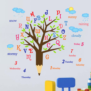 Adesivi murali in PVC con animali ingegnosi e albero della matite, decorazione per la cameretta dei bambini, soggiorno, asilo nido, murales artistici fai da te, decorazioni per la casa - Product Image 6