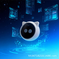 Robot Compagnon IA Mignon avec Oreilles de Chat, Mini Robot Intelligent Interactif pour Bureau, Compagnon de Bureau Émotionnel, Carte de Développement DIY pour Décoration de Bureau et Maison