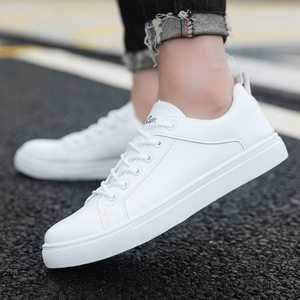 Nuevos zapatos de hombre a la moda que son versátiles. Versión coreana. Zapatillas bajas para niños. Zapatillas blancas informales. - Product Image 4