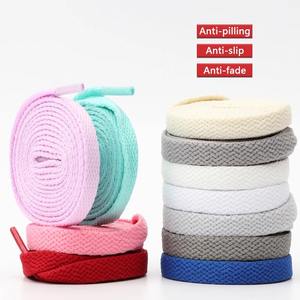 Lacets de chaussures de sport antidérapants plats colorés de haute qualité, épais, monocouche, en polyester, de 8 mm de large, pour la course à pied, paire - Product Image 2