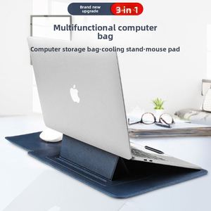 Housse pour ordinateur portable en cuir personnalisée de 14 pouces, imperméable, décontractée, durable, avec support, portable et légère pour Macbook Pro - Product Image 3