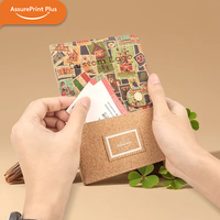 Cuaderno de Corcho Impreso con Diseño Personalizado, Páginas Interiores Reemplazables, Cierre de Broche, Bolsillo, para Regalos Corporativos o Recuerdos de Boda