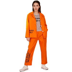 Disfraz de Prisionero de Halloween Manyusha para Adultos, Unisex, Color Naranja, para Representaciones Escénicas, Conjunto de Tres Piezas - Product Image 3