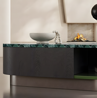 Table basse en marbre irrégulier minimaliste italienne, mobilier design moderne de luxe léger pour salon