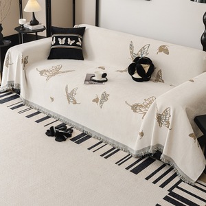 Chenille <b>Sofa</b> <b>Cover</b> Extra Large Full Coverage One Piece Butterfly Pattern Living Room Slipcover Machine Washable - Product Image 2