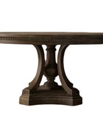Ensemble de table à manger circulaire en bois massif de chêne français de style américain et européen, aspect antique vintage, meubles pour la maison