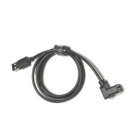 Kabel PVC Hitam 1 Meter Panjang USB-A Male ke USB-A Female Paket Lengkap Kabel Ekstensi USB (untuk Pengisian Daya) dengan Sudut Kanan