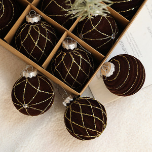 Bolas de Navidad de Plástico Flocado de 8CM, Juego de Bolas de Colores para Árbol de Navidad en Caja, Adornos Colgantes para Decoración Navideña - Product Image 3