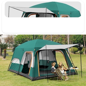 Tente de <span class=keywords><strong>camping</strong></span> familiale 3 saisons 2 chambres 1 séjour extérieur 210D Oxford - Product Image 6
