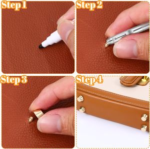 LXUEJIE Set Purse Feet For <b>Handbags</b> And Hollow Hole Puncher Screwdriver Screw Back Stud Purse Feet Nailhead Brass Studs Rivets F - Product Image 6