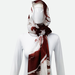 Tùy chỉnh in thực hiện thiết kế của bạn logo trên 6, 8 và 10 momme bán trong suốt ánh sáng gạc lụa chiffon hijab đầu khăn cổ khăn choàng - Product Image 5