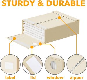Organisateur de draps et boîte de rangement multifonctionnels pliables, très demandés, avec étiquettes transparentes pour sacs à vêtements - Product Image 5