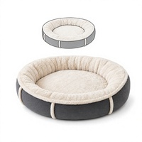 Lit rond pour chien, chaud et confortable, en fausse fourrure, nid pour animaux de compagnie, coussin de couchage moderne et solide pour chats et petits animaux