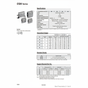 Pièces pneumatiques de cylindre CQUB32-30 compact SMC Pneumatics - Product Image 1