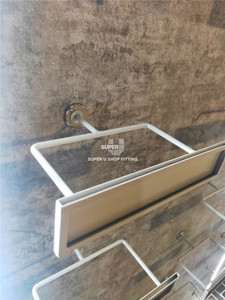 Étagères Commerciales pour Présentation de Chaussures, Design de Magasin de Sport, Présentoir Personnalisé, Support Mural en Marbre, Éclairage LED pour Baskets en Magasin - Product Image 4