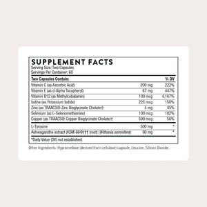 Cápsulas de Tirosol (L-Tirosina) de Alta Calidad OEM ODM con Yodo y Zinc para la Tiroides, Mejora la Energía y el Estado de Ánimo Equilibrado - Product Image 6