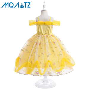 Vestido de princesa amarillo para niñas, disfraces para fiesta de Halloween, disfraces de Cosplay para niñas, vestidos de princesa para carnaval - Product Image 4
