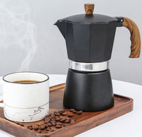 Cafetière Moka avec poignée ergonomique, base en aluminium à induction, idéale pour la maison, l'appartement, les petits espaces, gadget de cuisine, logo OEM couleur personnalisable