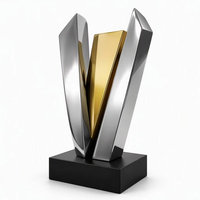 Trophée en résine médaillon, disque argenté avec canal doré en Y, gravure personnalisée, impression UV, récompense écologique sur piédestal cintré