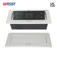 Multiprise escamotable moderne à encastrer, 2 prises de type G UK avec chargeur rapide USB-C PD 20W pour bureau de conférence