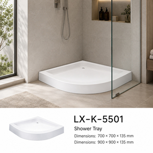 <span class=keywords><strong>Plato</strong></span> de <span class=keywords><strong>Ducha</strong></span> Acrílico Curvo de Perfil Bajo y Delgado de 700/900x700/900x135mm, Base de <span class=keywords><strong>Ducha</strong></span> Plana de Múltiples Tamaños para Cuarto de <span class=keywords><strong>Ducha</strong></span> - Product Image 1