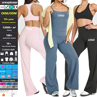 Setelan Olahraga Wanita Katun Organik Khusus Cepat Kering Bernapas Lengan Panjang, Legging Fitness, Kaos Slim Fit, Set Yoga