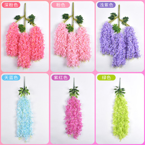 Bouquet de fleurs de lilas artificielles en soie plastique pour décoration murale de mariage et de maison - Product Image 3